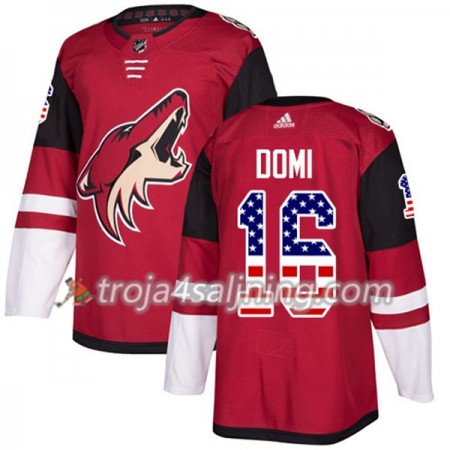 Arizona Coyotes tröja Max Domi 16 Röd USA Flag Fashion 2017-2018 Adidas Authentic - NHL Tröjor Herr